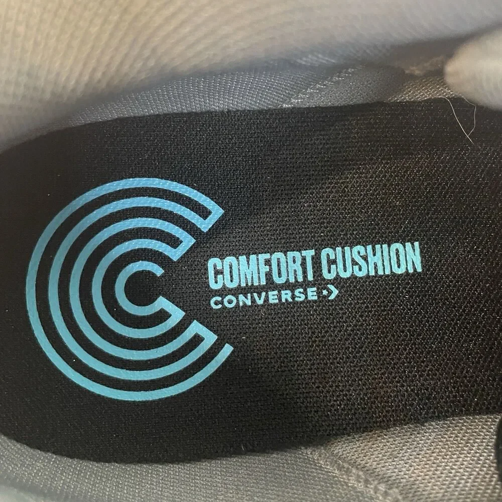 Converse Mens 10 Womens 11.5 Grey Black Sport Casual Ox Canvas Low Top Cushion - Picture 6 of 8